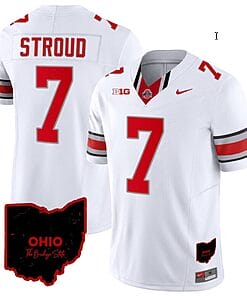 CJ Stroud Jersey #7 Ohio State Buckeyes College Football Stitched Vapor Limited Ohio Patch White