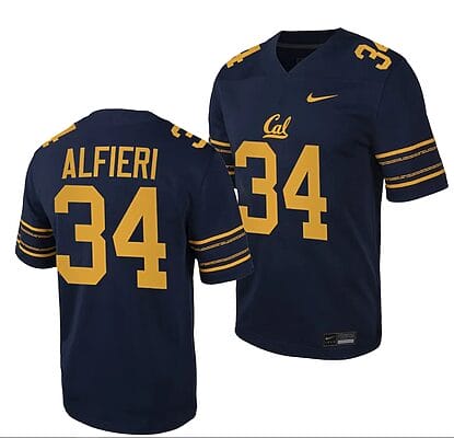 Cal Bears NIL Andy Alfieri Jersey #34 College Football Game 2023 Black