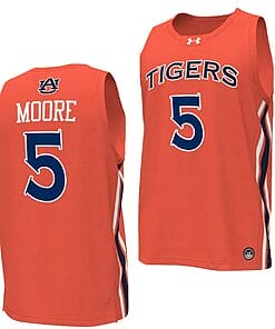 Chris Moore Jersey #5 Auburn Tigers College Basketball Replica Orange