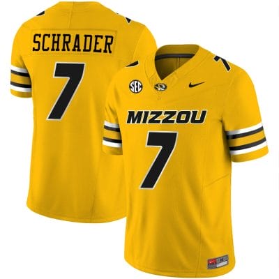 Cody Schrader Jersey #7 Missouri Tigers Vapor Limited College Football Stitched Gold