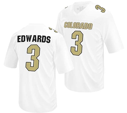 Colorado Buffaloes Dylan Edwards Jersey #3 NIL College Football White