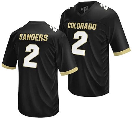 Colorado Buffaloes Shedeur Sanders Jersey #2 NIL College Football Black