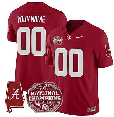 Custom Alabama Jersey Name and Number Vapor Limited Crimson All Stitched