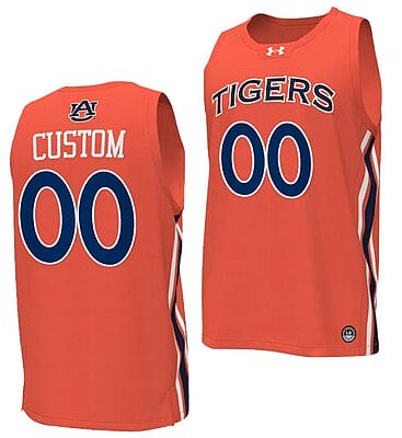 Custom Auburn Tigers Jersey Name and Number College Basketball Replica Orange
