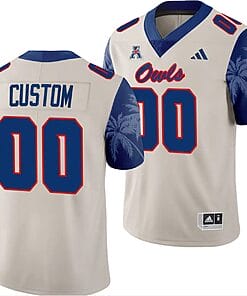 Custom FAU Owls Jersey Name and Number Alternate Football Game Sand 2023