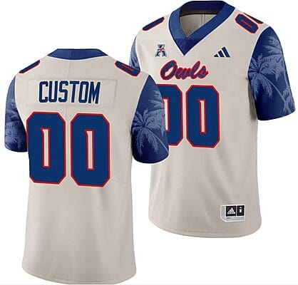 Custom FAU Owls Jersey Name and Number Alternate Football Game Sand 2023