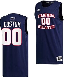 Custom FAU Owls Jersey Name and Number College Basketball Replica Navy