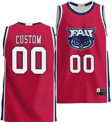 Custom FAU Owls Jersey Name and Number NIL College Basketball Lightweight Red