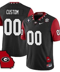 Custom Georgia Bulldogs Jersey Name and Number Color Sleeve All Stitched Black