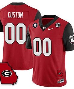 Custom Georgia Bulldogs Jersey Name and Number Color Sleeve All Stitched Red