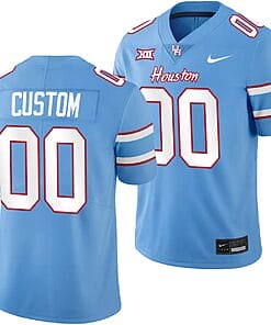 Custom Houston Cougars Oilers Themed Jersey Name and Number NCAA Football - Blue
