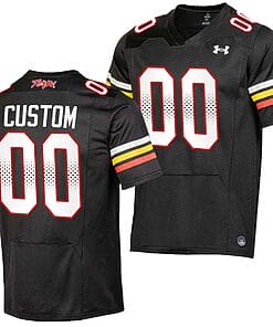 Custom Maryland Terrapins Jersey Name and Number College Football Black 2023 Replica Uniform