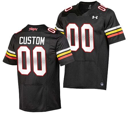Custom Maryland Terrapins Jersey Name and Number College Football Black 2023 Replica Uniform
