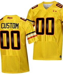 Custom Maryland Terrapins Jersey Name and Number College Football Gold 2023 Script Uniform