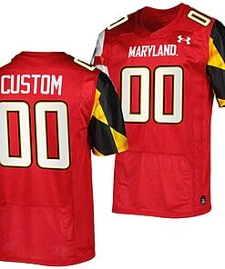 Custom Maryland Terrapins Jersey Name and Number College Football Red 2022 - 2023 Replica Uniform