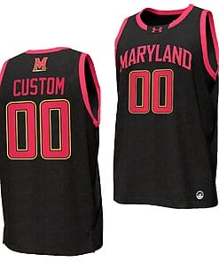 Custom Maryland Terrapins Jersey Name and Number College NIL Replica Basketball Black