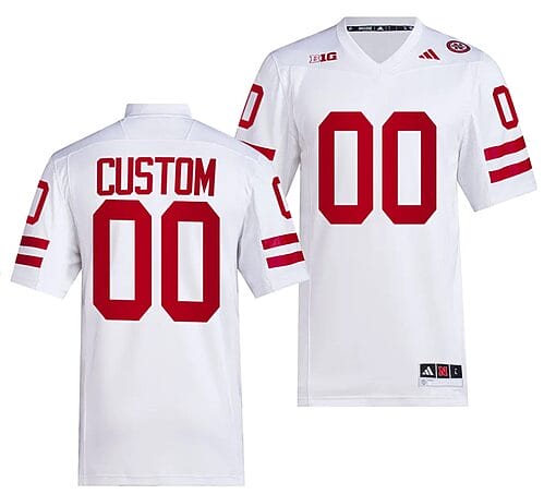 Custom Nebraska Cornhuskers Jersey Name and Number Premier White College Football 2023