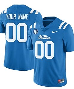 Custom Ole Miss Rebels Jersey Name and Number College Football All Stitched Light Blue
