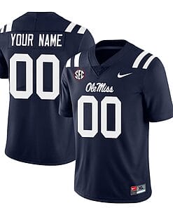 Custom Ole Miss Rebels Jersey Name and Number College Football All Stitched Navy