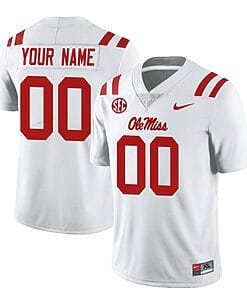 Custom Ole Miss Rebels Jersey Name and Number College Football All Stitched White