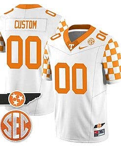 Custom Tennessee Jersey Name and Number “Checkerboard” College Football Stitched White