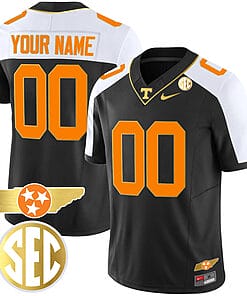 Custom Tennessee Jersey Name and Number “Checkerboard” College Football Stitched Alternate Black Gold