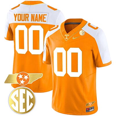 Custom Tennessee Jersey Name and Number “Checkerboard” College Football Stitched Alternate Orange