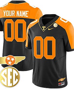 Custom Tennessee Jersey Name and Number “Checkerboard” Gold Limited College Football Stitched Black Reverse