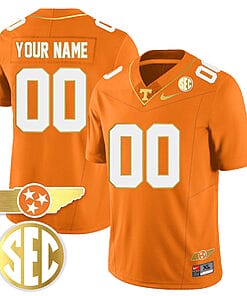 Custom Tennessee Jersey Name and Number “Checkerboard” Gold Limited College Football Stitched Orange