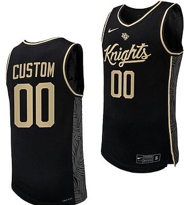 Custom UCF Knights Jersey Name and Number Replica College Basketball Uniform Black