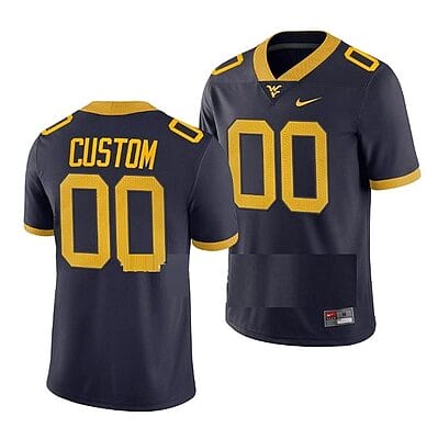 Custom West Virginia Jersey Name And Number College Football Navy Game Uniform