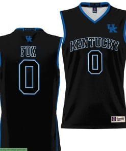 DeAaron Fox Jersey #0 Kentucky Wildcats NIL College Basketball Lightweight Black
