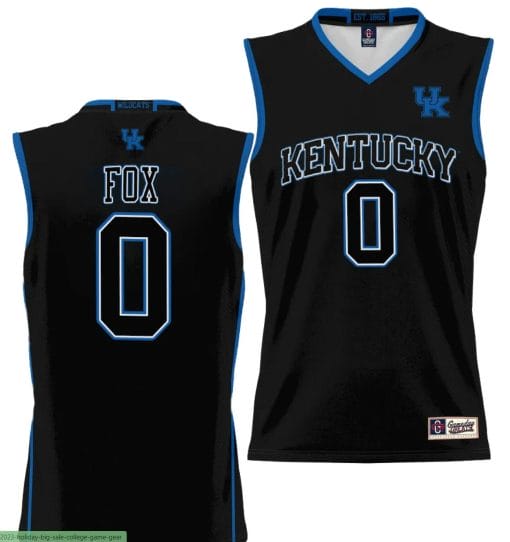 DeAaron Fox Jersey #0 Kentucky Wildcats NIL College Basketball Lightweight Black