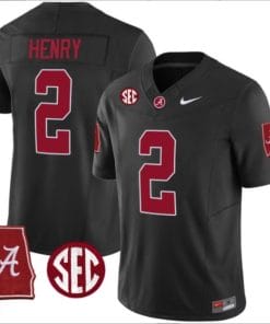 Derrick Henry Jersey #9 Alabama Crimson Tide Vapor Stitched Football Alabama Map Black