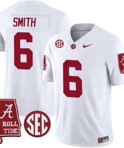 DeVonta Smith Jersey #6 Alabama Crimson Tide Vapor Limited Football Alabama Map White