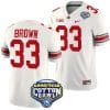 Devin Brown Jersey #33 Ohio State Buckeyes Cotton Bowl Patch 2023 Football White
