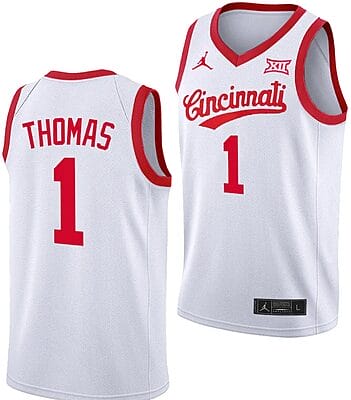 Day Day Thomas Jersey #1 Cincinnati Bearcats 70s Throwback Basketball White