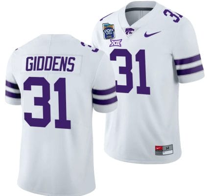 DJ Giddens Jersey #31 Kansas State Wildcats 2023 Pop-Tarts Bowl Football White
