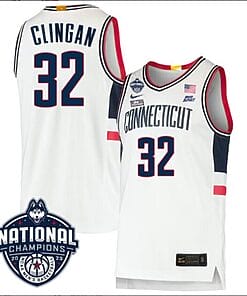 Donovan Clingan Jersey #31 UConn Huskies 2023 National Champions College Basketball White