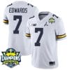 Donovan Edwards Jersey #7 Michigan Wolverines 2023 Big Ten Champions Patch Stitched White