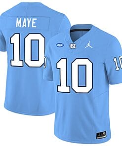 Drake Maye Jersey #10 North Carolina Tar Heels Vapor Limited College Football Blue