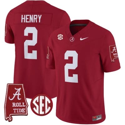 Derrick Henry Jersey #2 Alabama Crimson Tide Vapor Limited Football Alabama Map Crimson