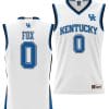 DeAaron Fox Jersey #0 Kentucky Wildcats NIL College Basketball Lightweight White
