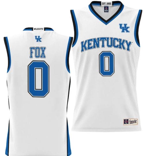 DeAaron Fox Jersey #0 Kentucky Wildcats NIL College Basketball Lightweight White