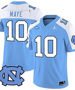 Drake Maye Jersey #10 North Carolina Tar Heels Vapor Limited College Football Blue Alternate