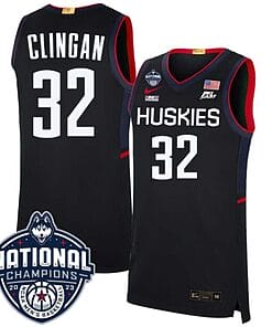 Donovan Clingan Jersey #31 UConn Huskies 2023 National Champions College Basketball Black