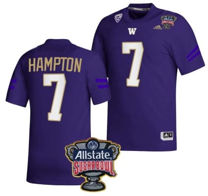 Dominique Hampton Jersey #7 Washington Huskies Allstate Sugar Bowl Patch 2024 College Football Purple