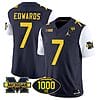 Donovan Edwards Jersey #7 Michigan Wolverines 1000 Wins Patch Vapor College Football White Sleeves