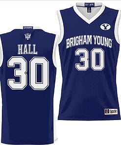 Dallin Hall Jersey #30 BYU Cougars NIL College Basketball Jersey Lightweight Navy