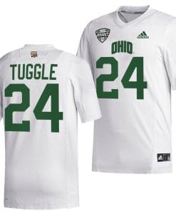 DeMontre Tuggle Jersey #24 Ohio Bobcats College Football Uniform White
